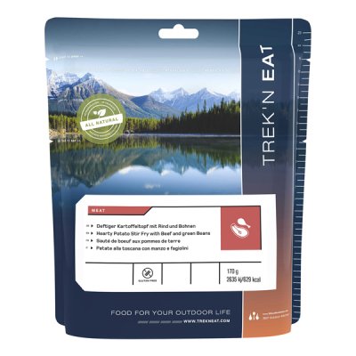 Trek'n Eat | Hearty Potato Stir Fry with Beef and green Beans | Frysetørket mat | 170g