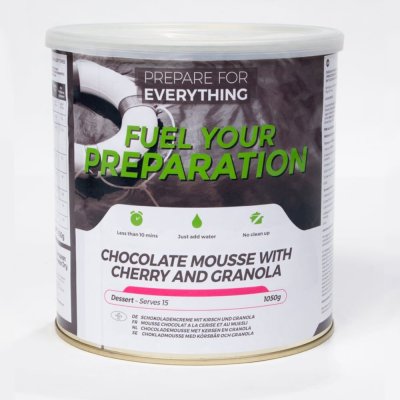 Fuel Your Preparation | Sjokolademousse med granola og kirsebær | Frysetørket mat | 1050g