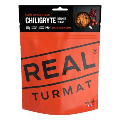 Real Turmat | Chili Stew with Beans | Frysetørket mat | 132g
