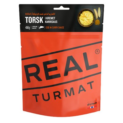 Real Turmat | Cod in Creamy Curry Sauce | Frysetørket mat | 96g