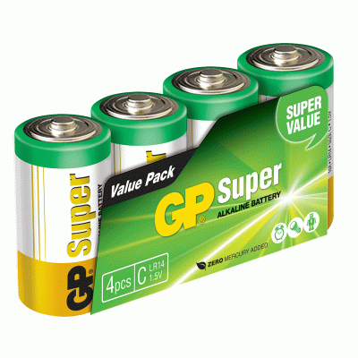 GP Super Alkaline LR14 4-pakning