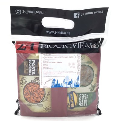 24 Hour Meals | Adventure pack Lightweight Meny 1 Lactos Free | Frysetørket mat | 900g