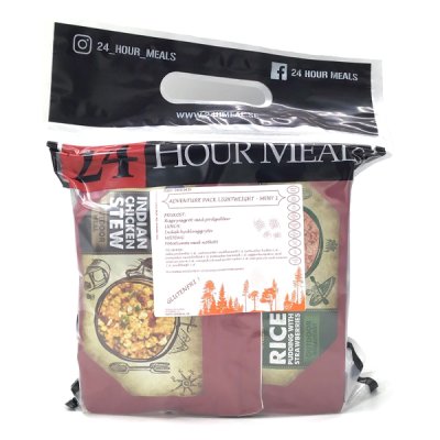 24 Hour Meals | Adventure pack Lightweight Meny 1 Gluten Free | Frysetørket mat | 900g