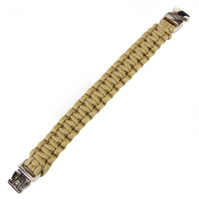 Paracord armbånd sølv spenne K2139 9 tommer Sand