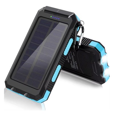 Powerbank 20 000 mAh med solcelle 2 x USB