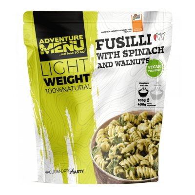 Adventure Menu | Fusilli med spinat og valnøtter Big Portion | Frysetørket mat | 158g