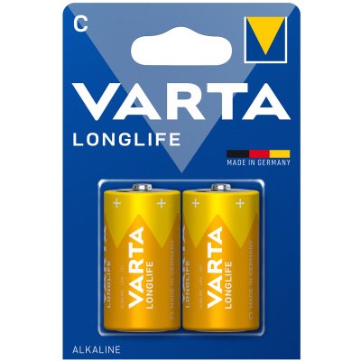 Varta Longlife C-batteri i 2-pakning