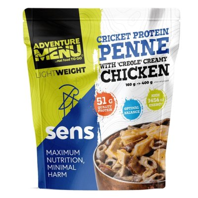 Adventure Menu | Cricket Protein Penne with ´Creole´ Creamy Chicken | Frysetørket mat