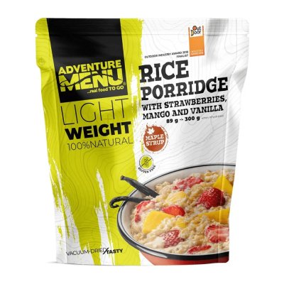 Adventure Menu | Lett risgrøt med jordbær og mango | Frysetørket mat | 89g