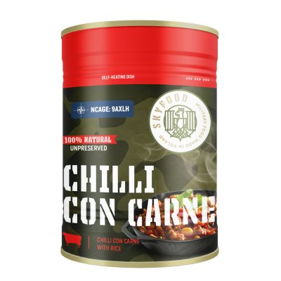 Sky Food | Chilli Con Carne Selvoppvarmende hermetikk | MRE | 400g