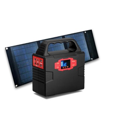 Backup-batteri litiumstrømpakke 26400 mAh med solcellepanel 30W