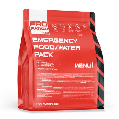 Pro Ration | Emergency Food/Water Pack Menu I | MRE | 2200g