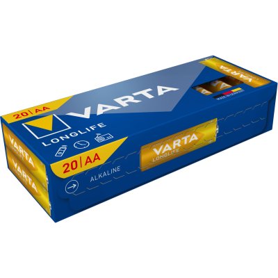Varta Longlife AA-batteri i 20-pakning