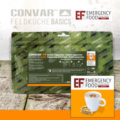 Convar Emergency Food | Basic Instant Cappuccino | Frysetørket mat | 400g