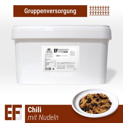 Convar Emergency Food | Chili med pasta | Frysetørket mat | Måltidspakke | 3750 g