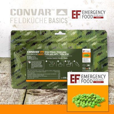 Convar Emergency Food | Green Peas | Frysetørket mat | 370g