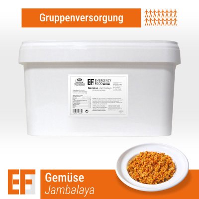 Convar Emergency Food | Vegetable Jambalaya | Frysetørket mat | Måltidspakke | 4500g