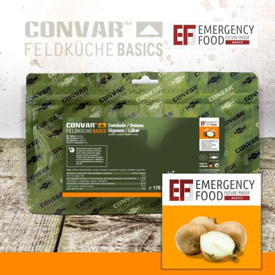 Convar Emergency Food | Emergency Onions kibbled | Frysetørket mat | 170g