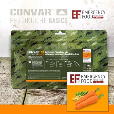 Convar Emergency Food | Emergency Vegetable mix | Frysetørket mat | 550g