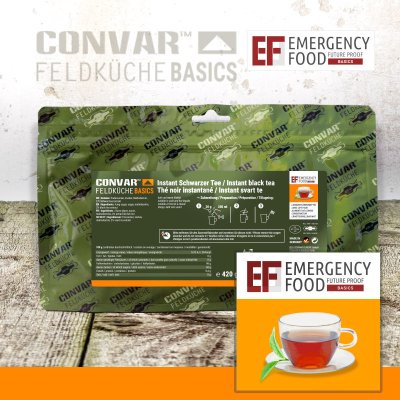 Convar Emergency Food | Basic Instant Black Tea | Frysetørket mat | 420g