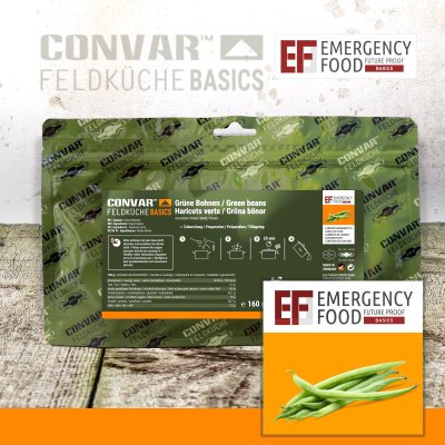 Convar Emergency Food | Emergency Grønne bønner | Frysetørket mat | 160g