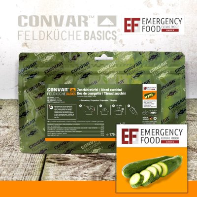 Convar Emergency Food | Zucchini i terninger | Frysetørket mat | 170g