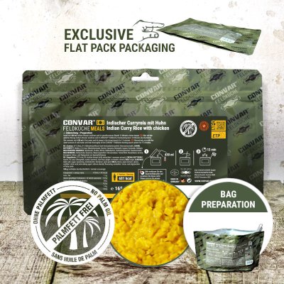 Convar Emergency Food | Indisk kylling i karri | Frysetørket mat | 165g