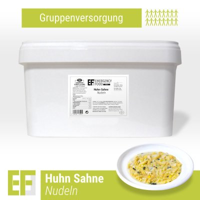 Convar Emergency Food | Nudler med kylling og spinat | Frysetørket mat | Måltidspakke | 3750g