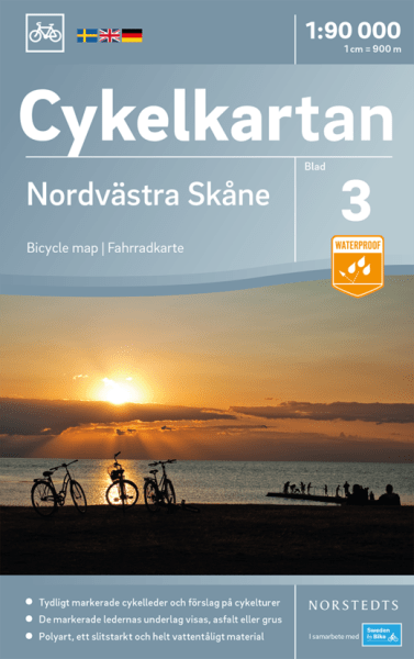 Sykkelkart over nordvestlige Skåne