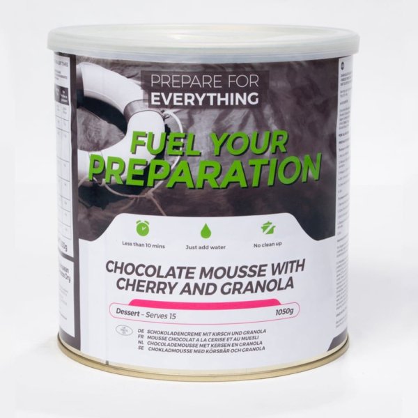 Fuel Your Preparation | Sjokolademousse med granola og kirsebær | Frysetørket mat | 1050g