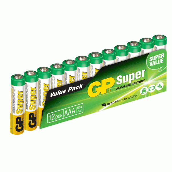 GP Super Alkaline AAA 12-pakning