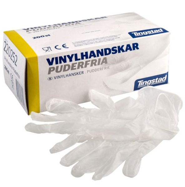 Vinylhansker Pudderfri Medium 200 stk Hvit