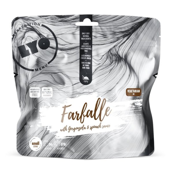 LyoFood | Farfalle with Gorgonzola & spinach sauce | Frysetørket mat | 94g