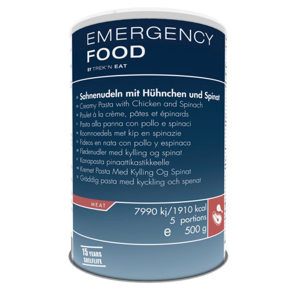 Emergency Food | Creamy Pasta with Chicken and Spinach | Frysetørket mat | 500g