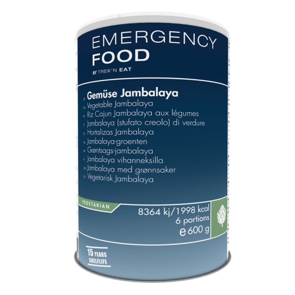 Emergency Food | Vegetabilsk Jambalaya | Frysetørket mat | 600g