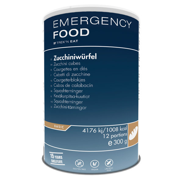 Emergency Food | Zucchini cubes 300 g | Frysetørket mat