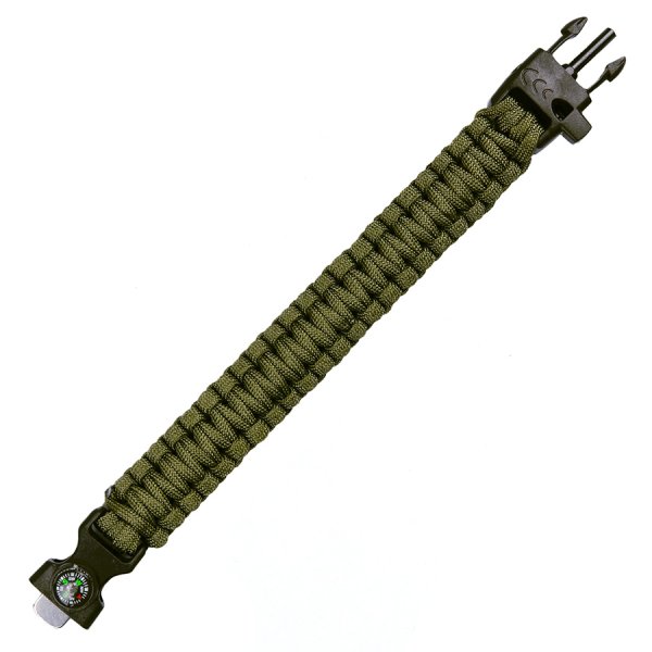 Paracord overlevelseskompass 8 tommer grønn