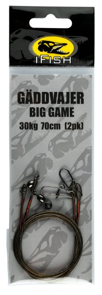 Gjeddetråd 30 kg BIG GAME 70 cm (2-pk)