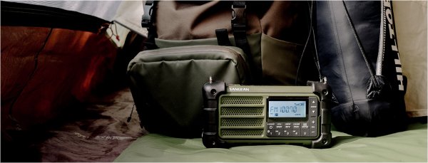 Sangean MMR99 Green | Solceller | Powerbank 2600 mAh | Nødradio