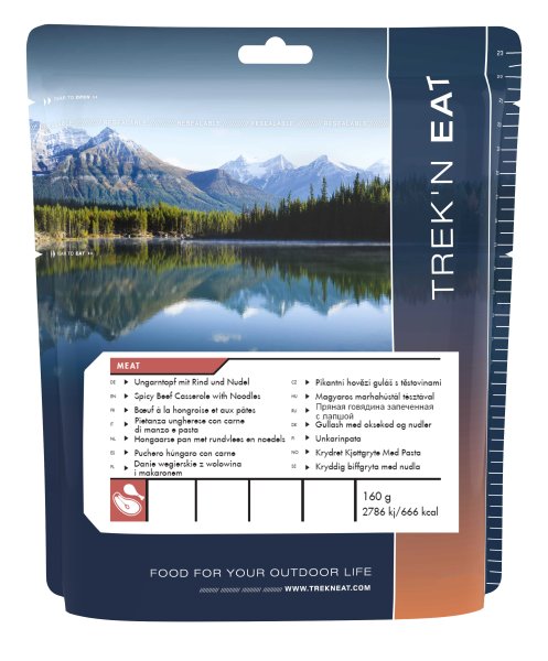 Trek`n Eat | Krydret biffgryte med nudler | Frysetørket mat | 160g