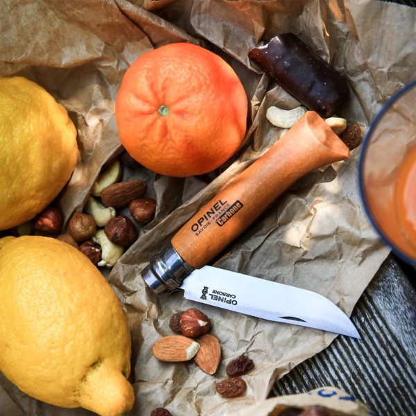 Opinel No 08 foldekniv i karbonstål