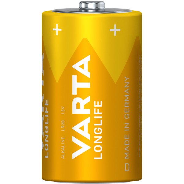 Varta Longlife D-batteri i 2-pakning