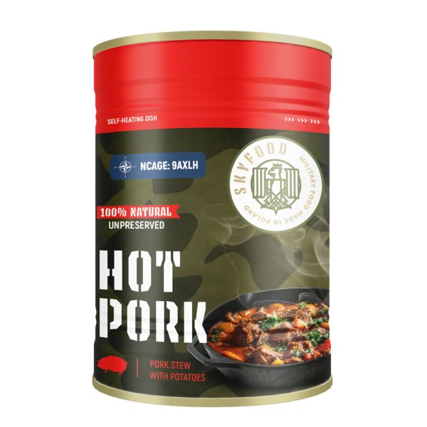 Sky Food | Hot Pork Selvoppvarmende hermetikk | MRE | 400g