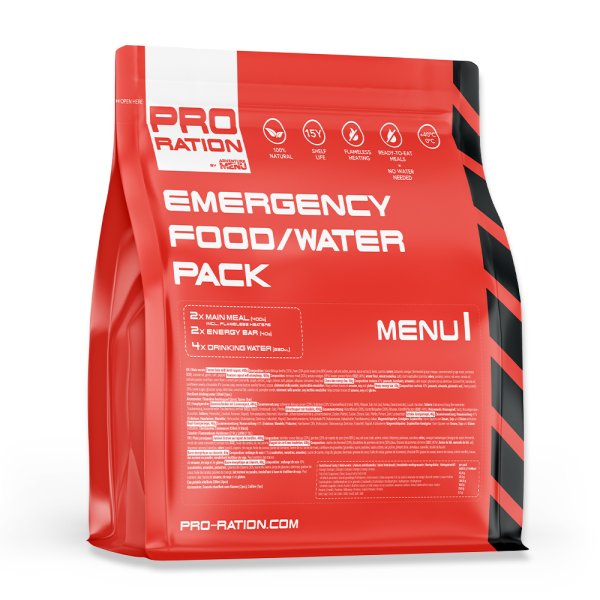 Pro Ration | Emergency Food/Water Pack Menu I | MRE | 2200g