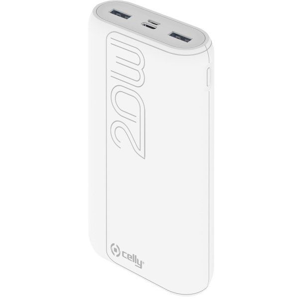 Celly bærbar powerbank 20000 mAh hvit