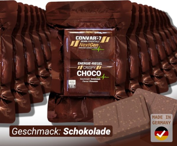 Convar Emergency Food | NextGen Energy Bar Crispy Choco 10 års holdbarhet | 120g