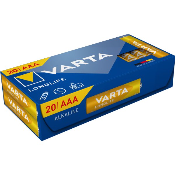 Varta Longlife AAA-batteri i 20-pakning