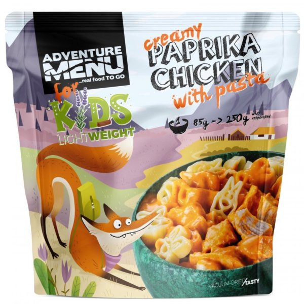 Adventure Menu | Kremet paprikakylling med pasta | Frysetørket mat | 85g