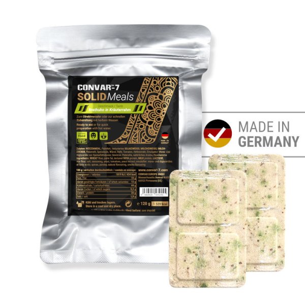 Convar Emergency Food | CONVAR-7 Solid Meals Stekt kylling i urtekrem | 120 g