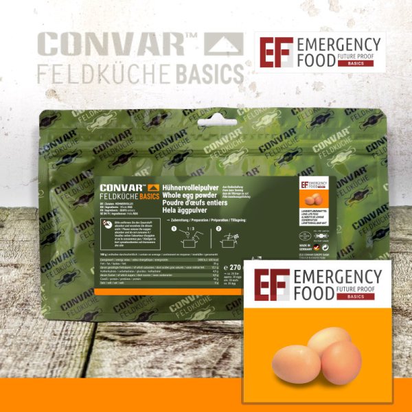 Convar Emergency Food | Kyllingeggplomme | Frysetørket mat | 270g
